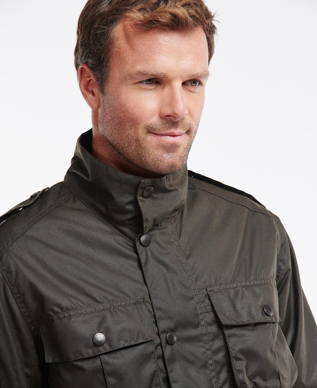 Chaqueta Encerada Barbour Trooper Hombre Verde Oliva | 465790-ARN