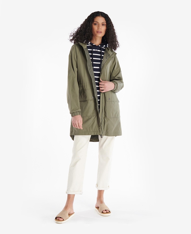 Chaquetas Casuales Barbour Sea Daisy Showerproof Mujer Verde Oliva | 235817-MCY