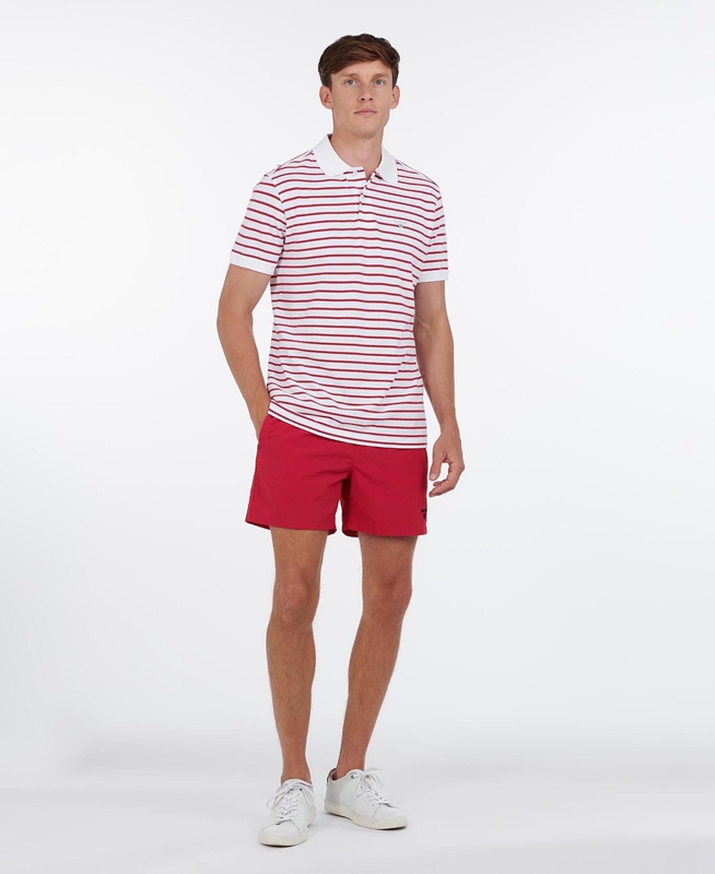 Pantalones Barbour Essential Logo 5'' Swim Hombre Rojas | 924387-GZA