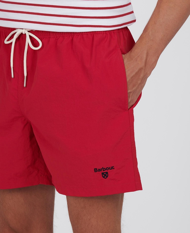 Pantalones Barbour Essential Logo 5'' Swim Hombre Rojas | 924387-GZA