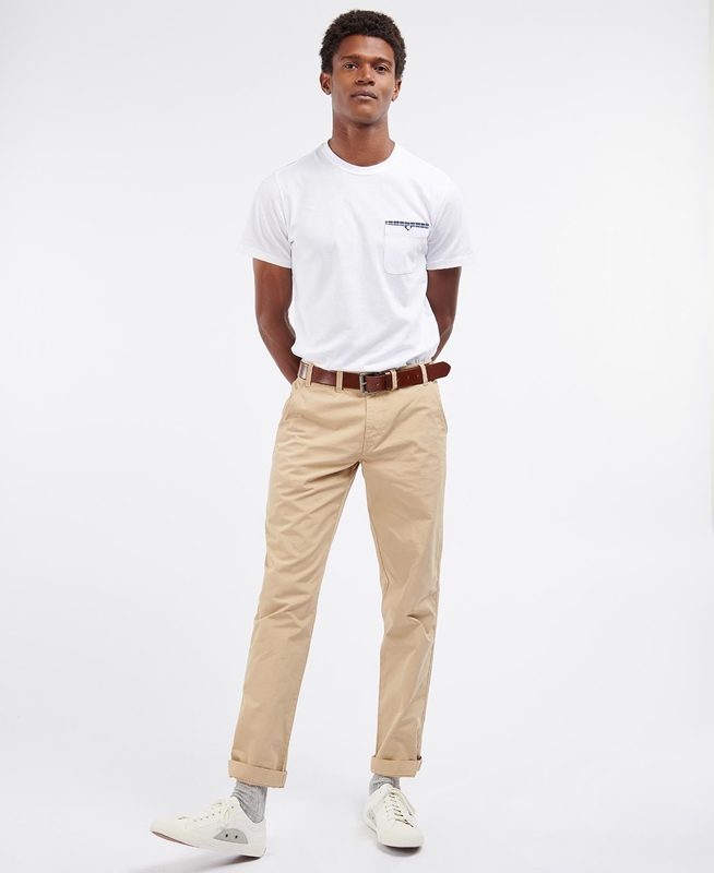 Pantalones Barbour Glendale Chino Hombre Beige | 872463-SYK