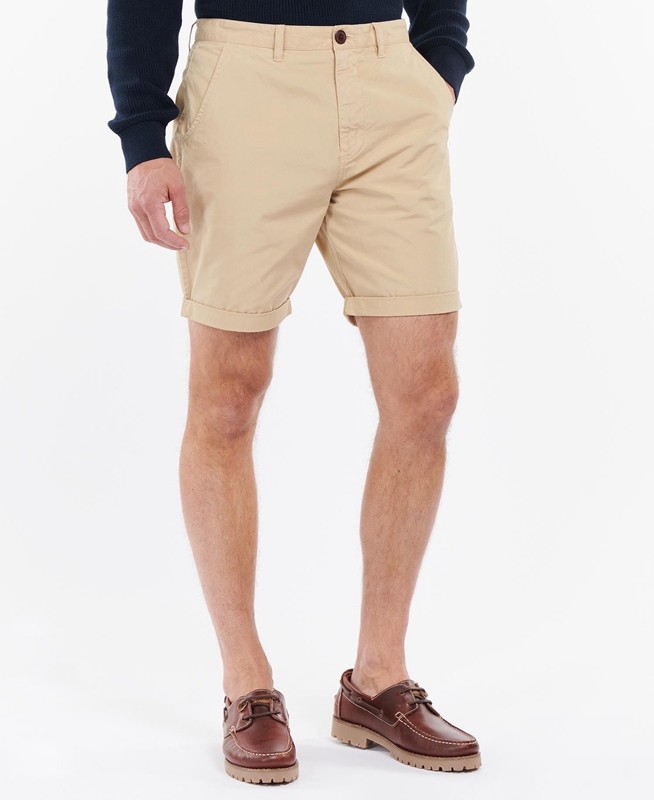 Pantalones Barbour Glendale Corta Hombre Beige | 705963-HXT