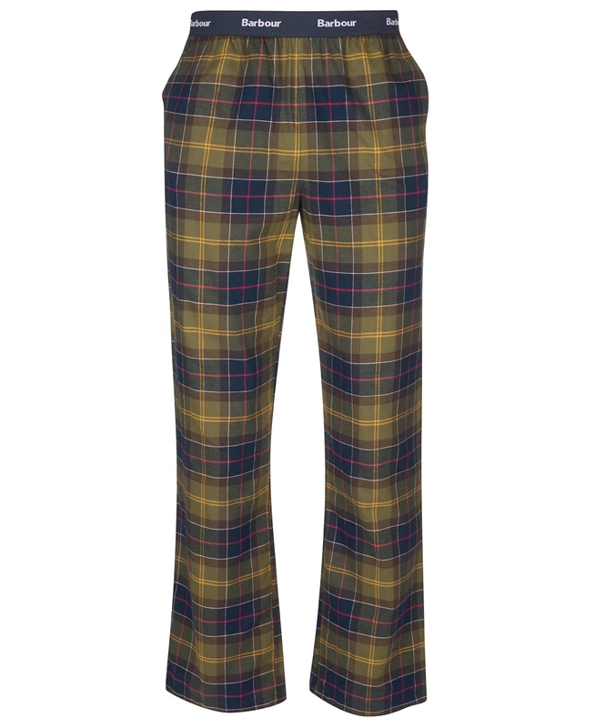 Pantalones Barbour Hose Glenn Tartan Hombre Verde Oliva | 923865-QWO