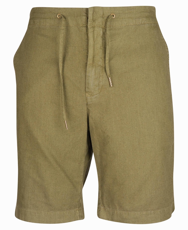 Pantalones Barbour Linen Algodon Mix Hombre Verde | 093867-BZK