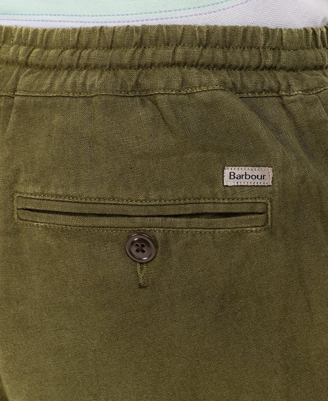 Pantalones Barbour Linen Algodon Mix Hombre Verde | 093867-BZK