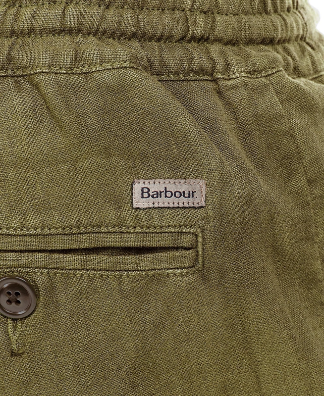 Pantalones Barbour Linen Algodon Mix Hombre Verde | 093867-BZK