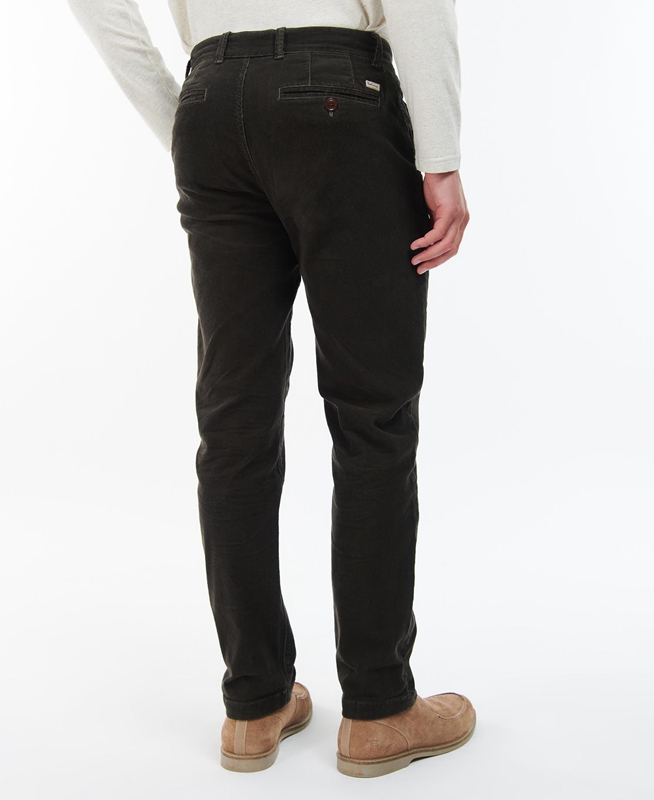 Pantalones Barbour Neuston Stretch-Cord Trousers Hombre Negras | 439205-ENP