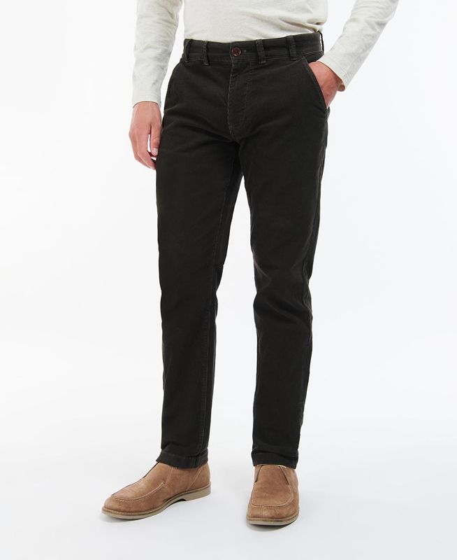 Pantalones Barbour Neuston Stretch-Cord Trousers Hombre Negras | 439205-ENP