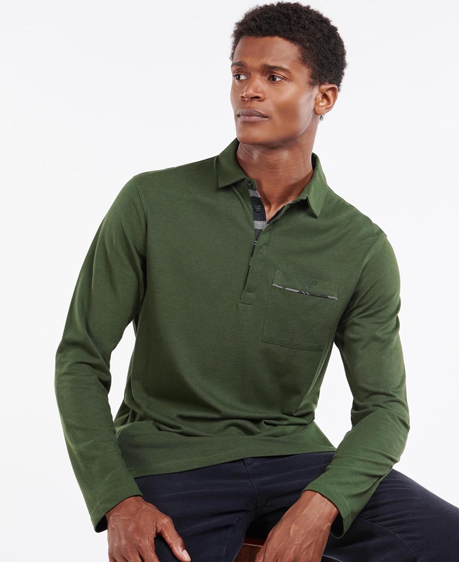 Polo shirts Barbour Adie Long Sleeve Hombre Verde | 157246-JRS