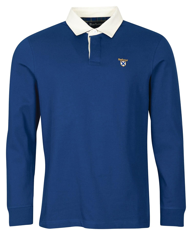 Polo shirts Barbour Crest Rugby Top Hombre Azules | 958371-SMH