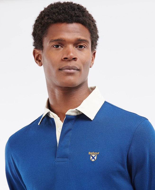 Polo shirts Barbour Crest Rugby Top Hombre Azules | 958371-SMH