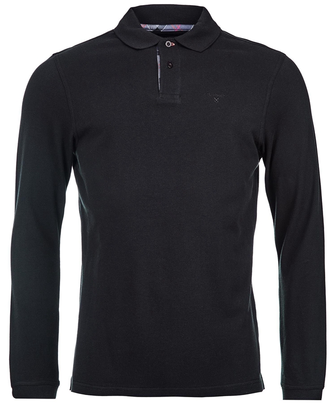 Polo shirts Barbour Essential Langarmshirt Sports Hombre Negras | 084516-TAC