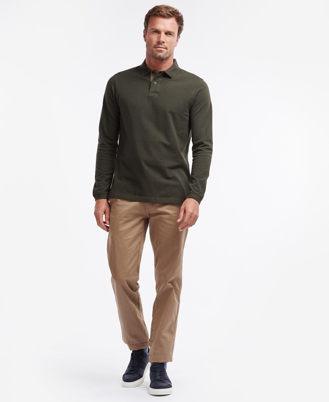 Polo shirts Barbour Essential Langarmshirt Sports Hombre Verde | 452671-HXZ