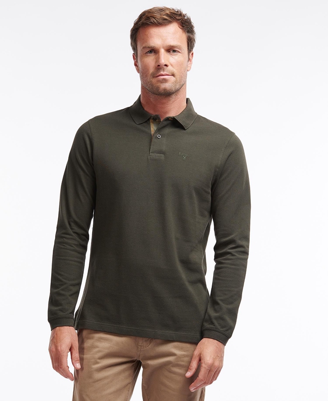 Polo shirts Barbour Essential Langarmshirt Sports Hombre Verde | 452671-HXZ