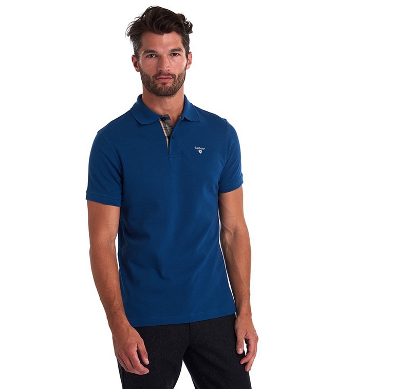 Polo shirts Barbour Tartanshirt Pique Hombre Azules | 954703-QAL