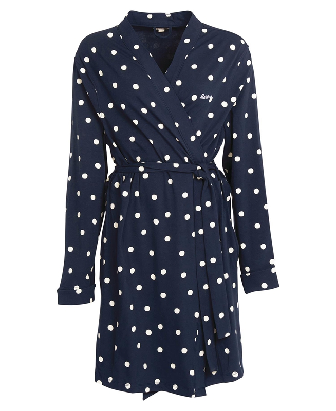 Ropa De Dormir Barbour Dotty Robe Mujer Azul Marino | 578324-FYK