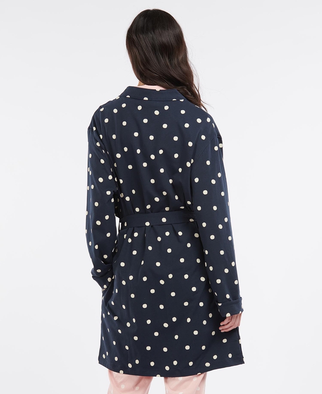 Ropa De Dormir Barbour Dotty Robe Mujer Azul Marino | 578324-FYK