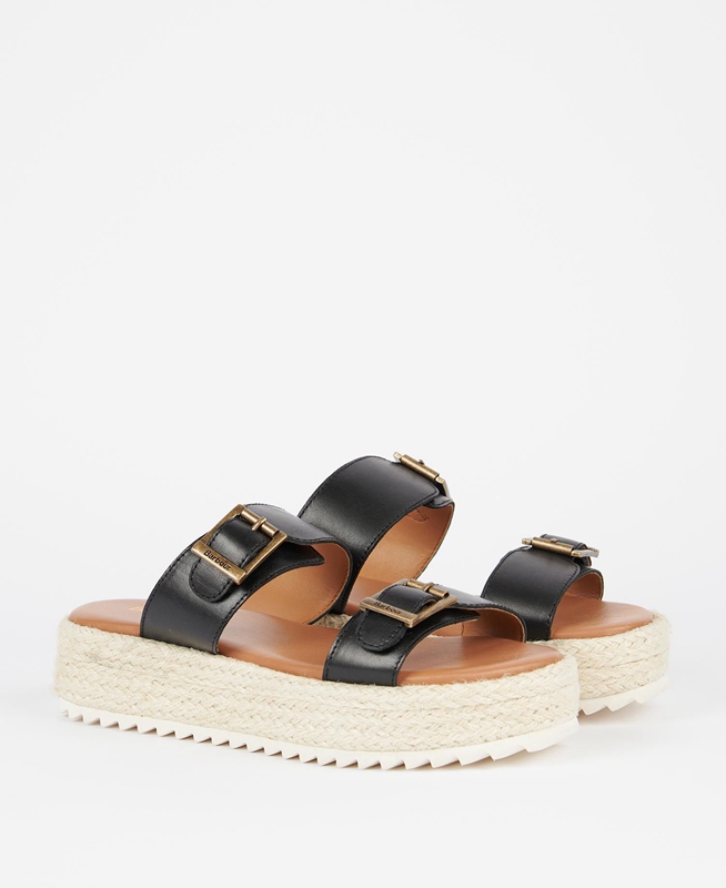 Sandalias Barbour Amelda Mujer Negras | 218754-JFK