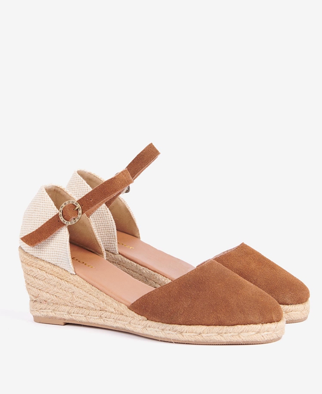 Sandalias Barbour Heidi Wedge Mujer Marrones | 642703-ZEY