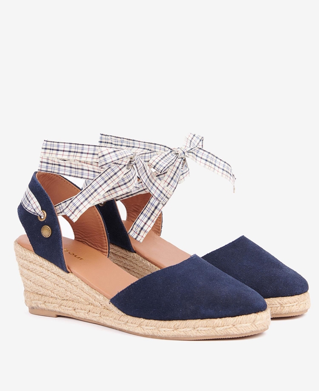 Sandalias Barbour Whitney Wedge Mujer Azules | 174089-IPH