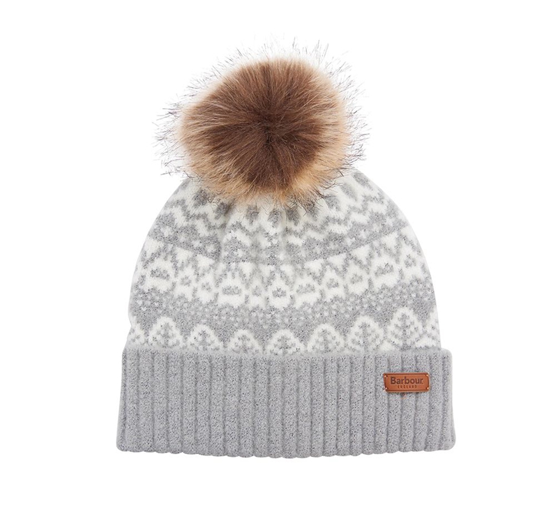 Sombreros Barbour Beanie Alpine Fair Isle Pom Mujer Gris | 041823-BIL