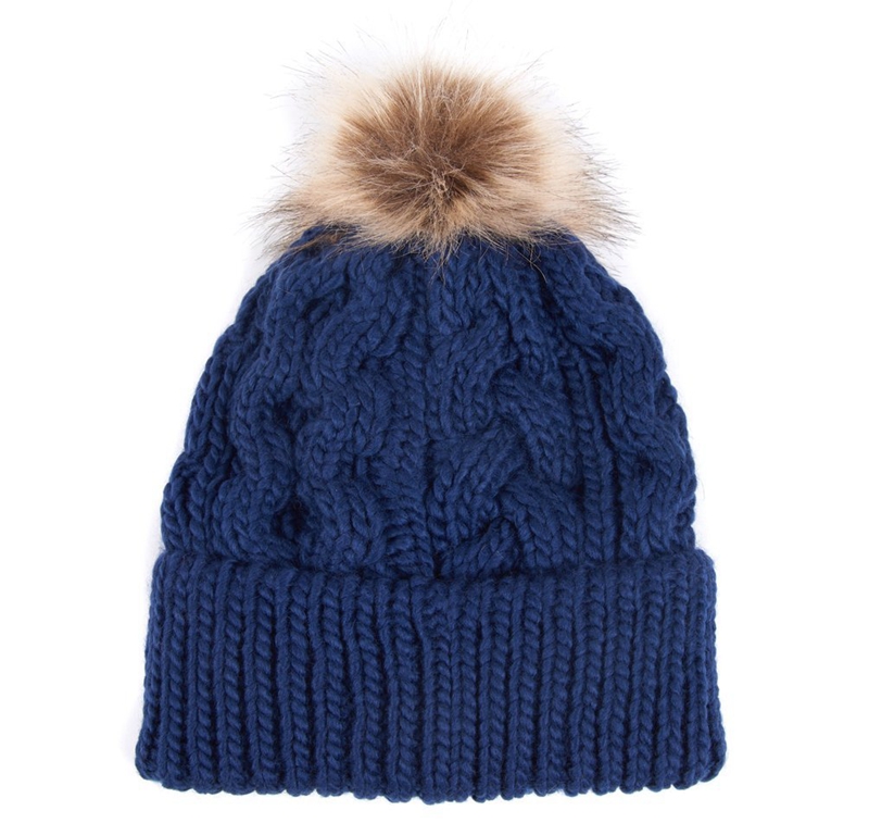 Sombreros Barbour Beanie Penshaw Cable Mujer Azules | 579204-AWY