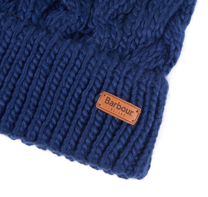 Sombreros Barbour Beanie Penshaw Cable Mujer Azules | 579204-AWY