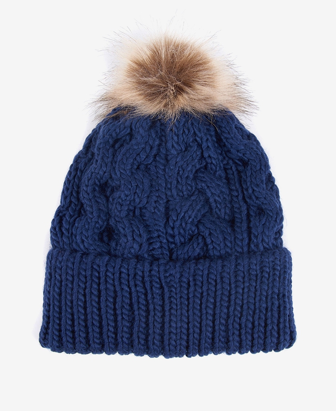 Sombreros Barbour Beanie Penshaw Cable Mujer Azules | 579204-AWY