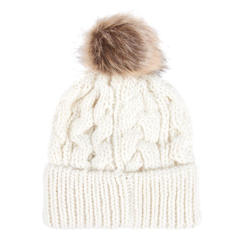 Sombreros Barbour Beanie Penshaw Cable Mujer Blancas | 684539-IPH