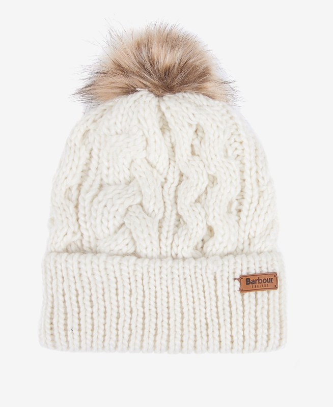 Sombreros Barbour Beanie Penshaw Cable Mujer Blancas | 684539-IPH