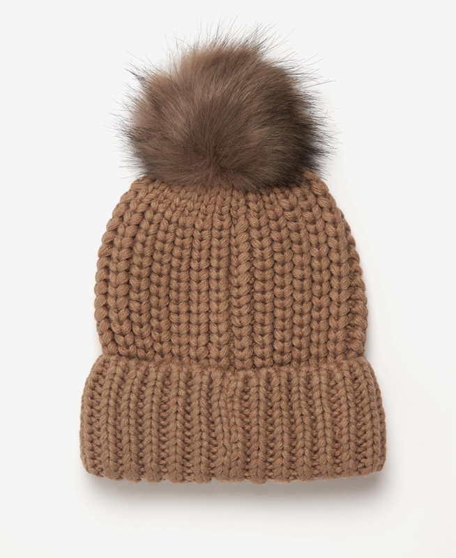 Sombreros Barbour Beanie Saltburn Mujer Beige | 928705-KME