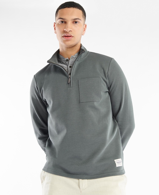 Sudaderas Barbour Broughton Half Zip Hombre Gris | 189270-CYW