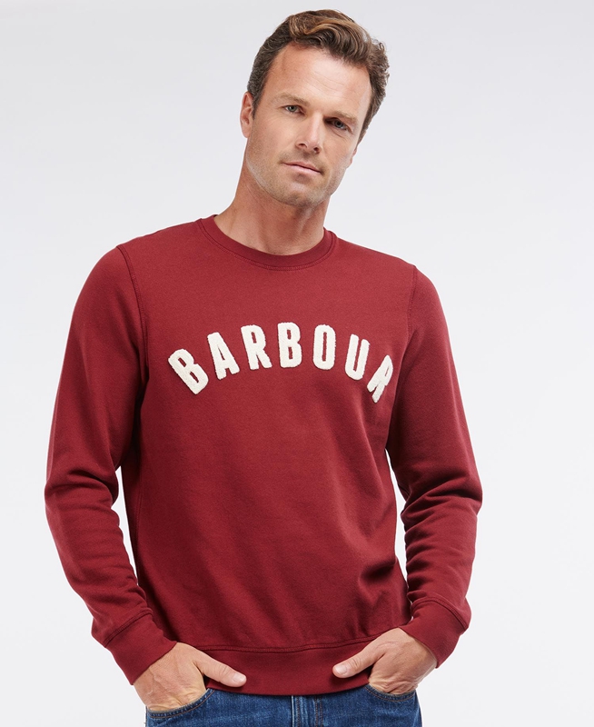 Sudaderas Barbour Prep Logo Crew Hombre Rojas | 847231-PDV