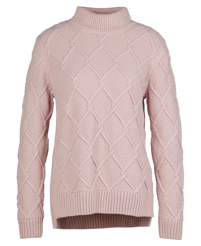 Suéteres Barbour Burne Roll Neck Knit Mujer Rosas | 578490-CWF