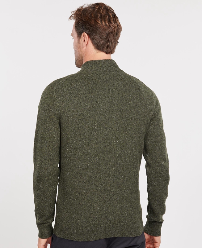 Suéteres Barbour Essential Cardigan Tisbury Zip Through Hombre Verde | 138256-DYP