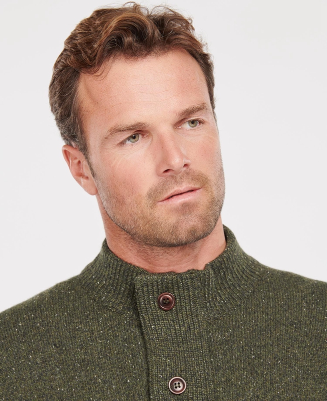 Suéteres Barbour Essential Cardigan Tisbury Zip Through Hombre Verde | 138256-DYP