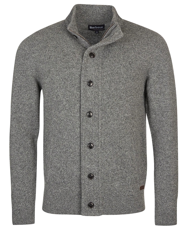 Suéteres Barbour Essential Cardigan Tisbury Zip Through Hombre Gris | 693285-UWS