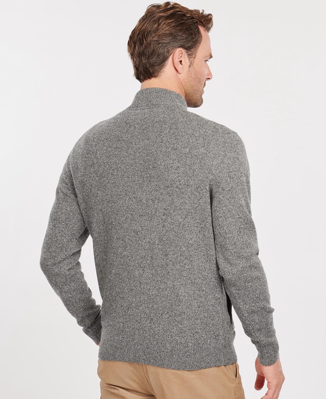 Suéteres Barbour Essential Cardigan Tisbury Zip Through Hombre Gris | 693285-UWS