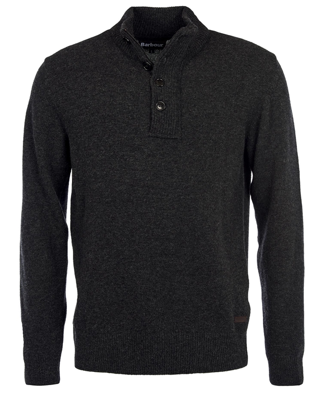 Suéteres Barbour Essential Patch Half Zip Hombre Negras | 201596-FCN