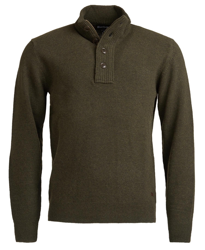 Suéteres Barbour Essential Patch Half Zip Hombre Verde Oliva | 485920-XPR