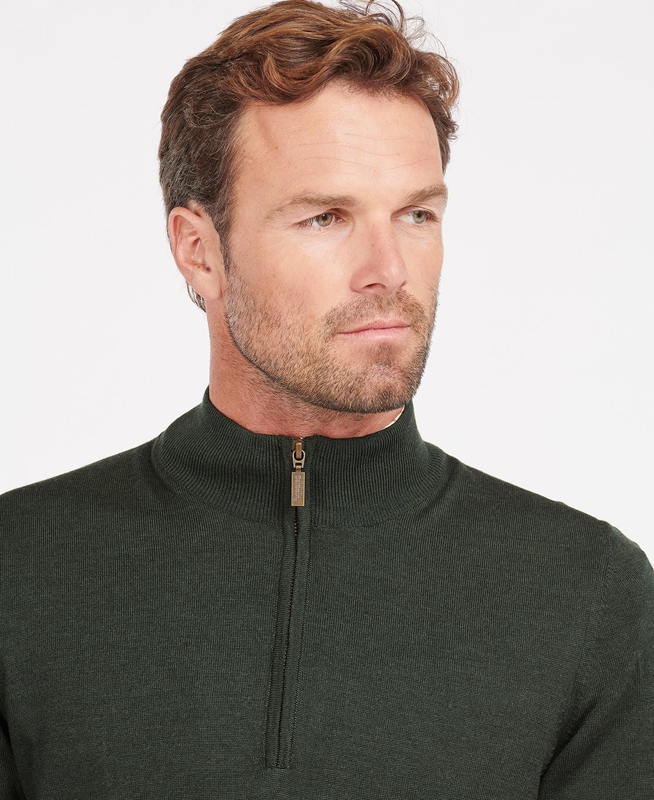 Suéteres Barbour Gamlan Half Zip Hombre Verde | 853279-ODB