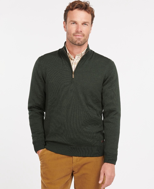 Suéteres Barbour Gamlan Half Zip Hombre Verde | 853279-ODB