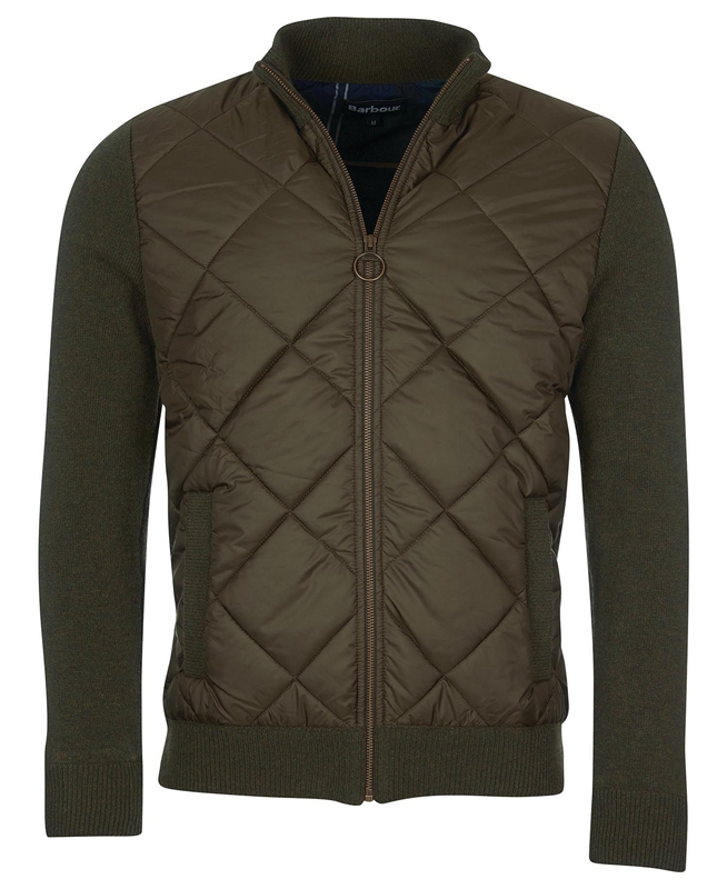 Suéteres Barbour Jacke Arch Diamond Quilt Knit Hombre Verde Oliva | 275490-KGO