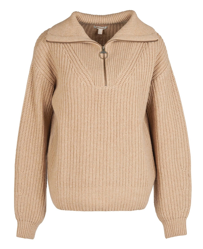 Suéteres Barbour Stavia Knit Mujer Beige | 127489-YJL