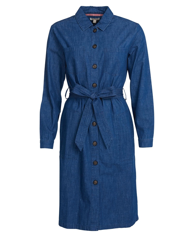 Vestido Barbour Barmouth Mujer Azul Marino | 604925-MQN