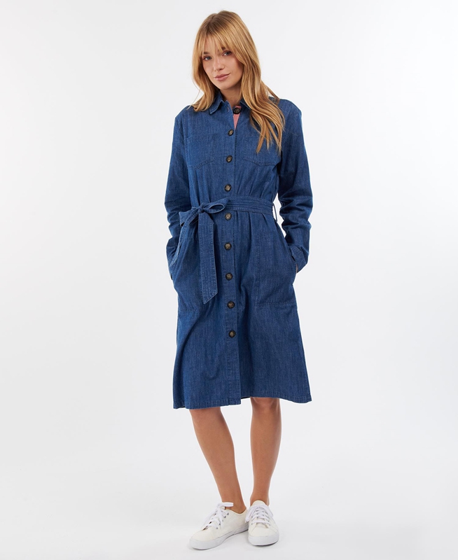 Vestido Barbour Barmouth Mujer Azul Marino | 604925-MQN