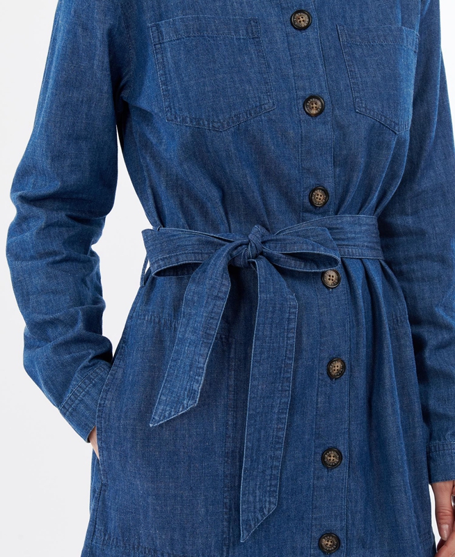 Vestido Barbour Barmouth Mujer Azul Marino | 604925-MQN