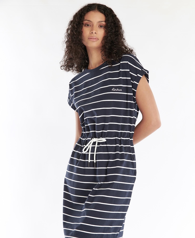 Vestido Barbour Marlo Stripe Mujer Azul Marino | 759831-OCS